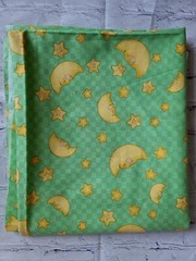 Olivia Audi South Sea Imports Green Cotton Quilt Fabric 2 Yards Yellow Moon Star