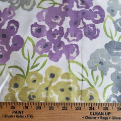 Robert Allen Floral Fabric 2.75 Yards 56 Wide Purple Gray Green Home Decor Twill