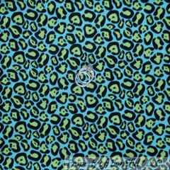BonEful Fabric FQ Cotton Quilt Aqua Blue Green Black Leopard Cheetah Skin Boy US