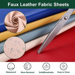 Faux Leather Sheets 12×53 Inch Solid PU Leather Fabric Light Pink/White