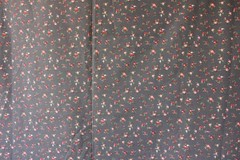 Vintage Charcoal Rose Ditsy Fabric 3 Yards Cotton Blend 49×108″ Cottage Floral