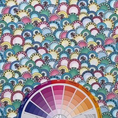 Flowers and Plates – Annie’s Tea Party by Annie Lang | Erlanger Group | 1/2 Yard