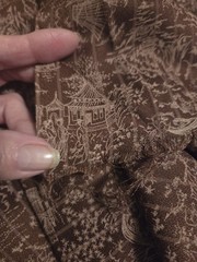 VTG CHINOISERIE Soverign Textiles Fabric Brown/Cream/Sewing/Craft/Home/44″/BTY