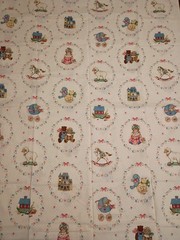 2.9 Yd VTG Cranston VIP Victorian Pull Toys Dolls Patch Pastels Florals & Dots