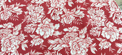 Eddie Bauer Fabric Floral Maroon Red Cream 2+ Yards Upholstery Material 98″x59″