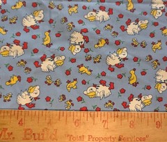 Set Of 4 Blue Baby Themed Fabric Pcs Cotton See Description Below