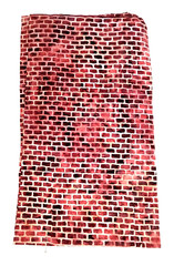 New 12″ Wide x 45″ Long Jo-Ann Fabrics Red Beige Brick Pattern Cotton Sew Quilt