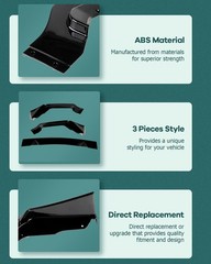 SCITOO Front Lip Spoiler Fits for 2014-2017 AS SHOWN, Glossy Black