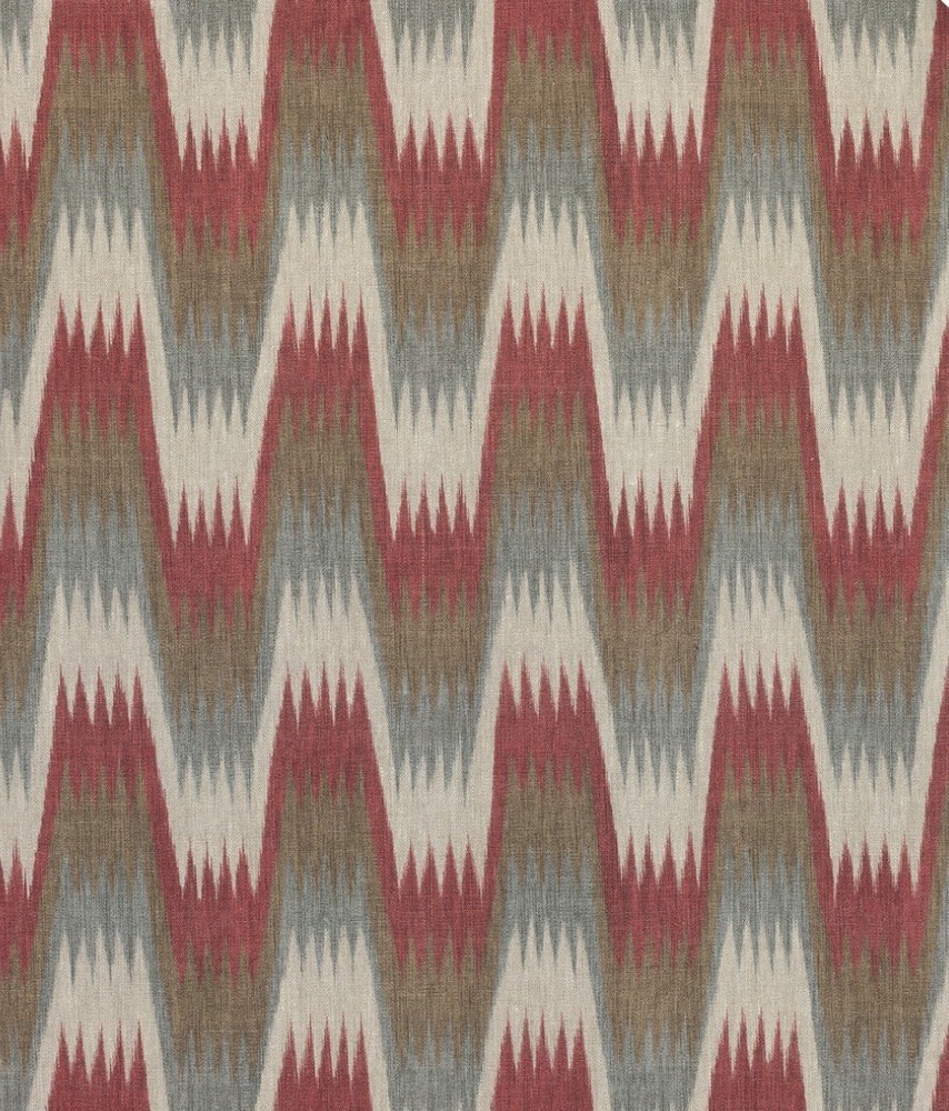 Thibaut Stockholm Chevron Red And Gray Fabric 4.25 Yards Knit-backed