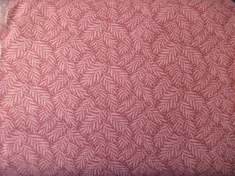1 Yd New Cotton Fabric Pearl Fern Dark Pink Mauve by Bentarex