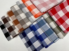 Gingham Linen Checked Cotton Vichy Fabric Plaid Material Buffalo Check 55″ Wide