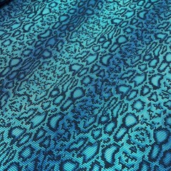 Blue Snake Animal Print Spandex Fabric Stretch by Yard for Swimwear Sportwear