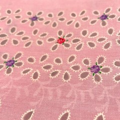 Vintage Faux Puff Printing Eyelet Single Border Cotton Blend by the HALF YARD