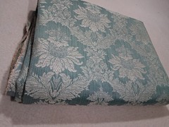 Sage Green Floral Damask Jacquard Upholstery Fabric – 52″ x 42″