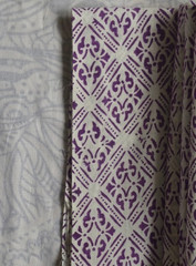 White & Purple Hand Block 5 Yard 100%Cotton Fabric NO TARRIF CHARGES 100%✅KK17