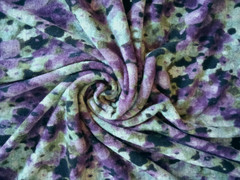 Purple Multi Floral Print Polyester Blend Knit Fabric 2 Yds x 60 inch wide piece