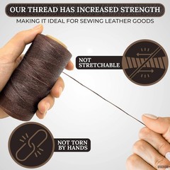 Waxed Cord 150D 1mm Thread for Leather Sewing 284 Yards Brown String New