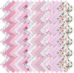 5×5 Inch Floral Cotton Charm Squares Set – 84 Pink Fabric Packs for DIY Crafting