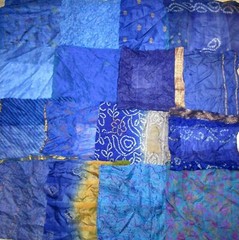 LOT PURE SILK Antique Vintage Sari Fabrics REMNANT 16 pcs 8″ SQUARES aqua Blue