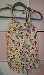 Tigerbaby Size 4 Romper Suit Vintage Print Michael Miller Candy Shop Fabric