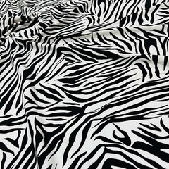 Black & White Animal Print Zebra Stretch Spandex Fabric 60″ by Yard for Swimwear