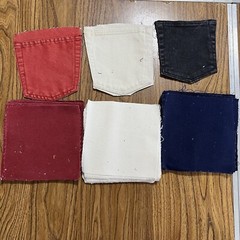 Denim Pockets And Squares – Blue/Black/Red/White – 3 Pockets 53 Squares