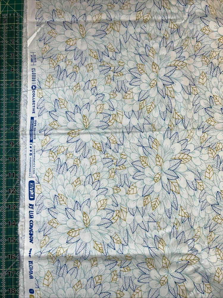 Cloud 9 Collective Lisa Congdon 1/2 Yard Flowers Organic Cotton Fabric