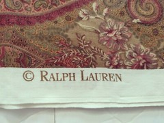 RALPH LAUREN Paisley Floral Scroll Fabric 1.66 Yards Jewel Tone Brown Green Red