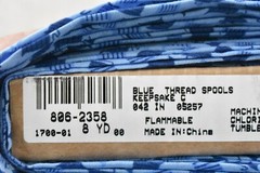 By 1/2 Yd, Vintage, Blue Thread-Spools-Light-Blue Quilt Cotton, Jo-Ann, EB67