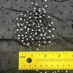Unique 3D Black Fabric With Circular Polka Dots Pinwheels Lot of 1 Yard &16″ $10