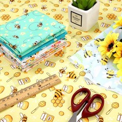 Tatuo 8 Pcs Bee Fabric Honey Pattern Fat 20 x 20 inch, Colorful