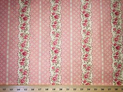Pink Roses Floral Vintage Look Shabby Chic Apparel Quilting Cotton Fabric t1/1