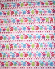 OWL Fabric Hobby Lobby Love Birds 3.3 Yards 100% Cotton Pink Blue Heart Quilting