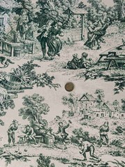 Fabric by the meter and tablecloths | Toile de Jouy model 2 various colors | height 305cm