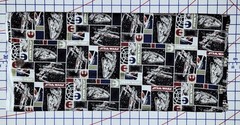 Star Wars Movie Millennium Falcon Red Blue Black Block Cotton Fabric YOU PICK