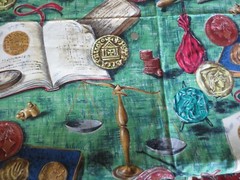 4226. French “MONIES” Money 100% COTTON Upholstery FABRIC – 50″ x 7-1/8 yds.