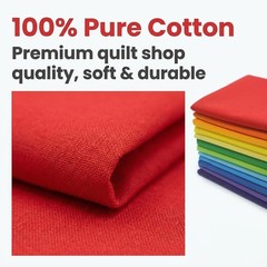 12 PCS Fat Quarters Fabric Bundles Solid Colors Cotton 18×22 Bright Rainbow