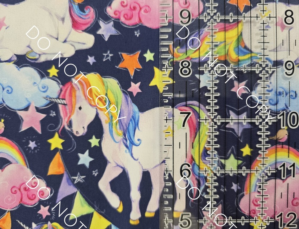 100% Cotton Woven Novelty Fabric Rainbow Unicorn By The 1/4 Yard 9×56