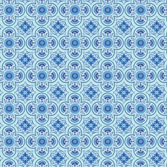 BENARTEX – Capri by Kanvas Studio – Medallion Tiles – Aqua/Blue ,1/4 yard