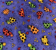 Ladybug Polka Dot Heart Fabric Kari Pearson For SSI Red Green Orange Blue BTHY