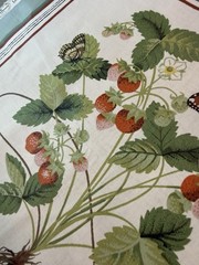 VTG Lot Of 2 Strawberry Cotton Sateen Fabric Pillow Panel Uncut Botanical
