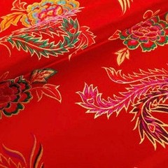 Aiko RED Dragon Floral Brocade Chinese Satin Fabric for Cheongsam/Qipao, Appare