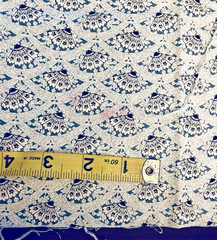 VTG Victorian Fans with Floral Design in Blue Black & Gray 41″x10″ Remnant