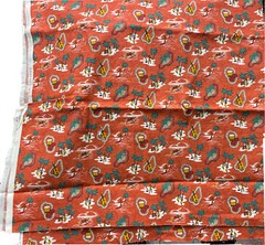 Hawn Hawaiian Red Fabric Ukulele Leis Palm Trees 44 inches x 1.25 ft