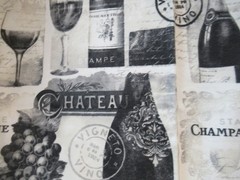 JOANN SNUGGLE FLANNEL Sewing Fabric CHEERS Champagne & Wine RARE 1YX42″ NEW