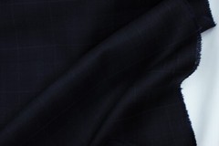 Eredi Pisano 3.4 m premium cold wool Suiting fabric dark blue windowpane check