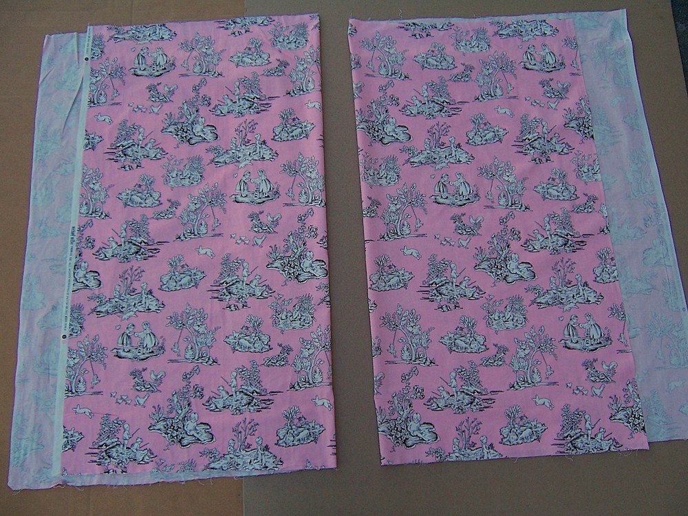 2 Yards Kids Toile Pink White Retro Michael MIller Quilt Craft Cotton Fabric