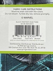 Marvel Black Panther Head Toss 100% Cotton Precut Fabric 1 Yard