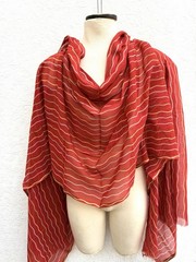 Vtg 1970s Liberty Of London Cotton Batiste Abstract Stripe Rust 32”x 4+ yds New