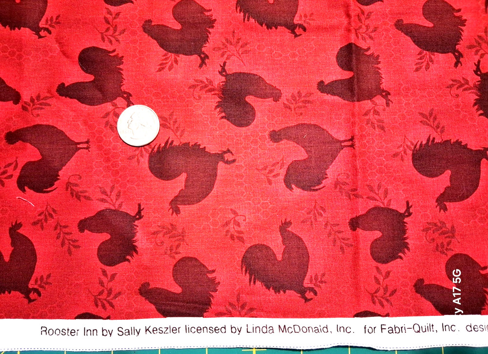 Fabric – Rooster Inn by Sally Keszler for Fabri Quilt 112 3113